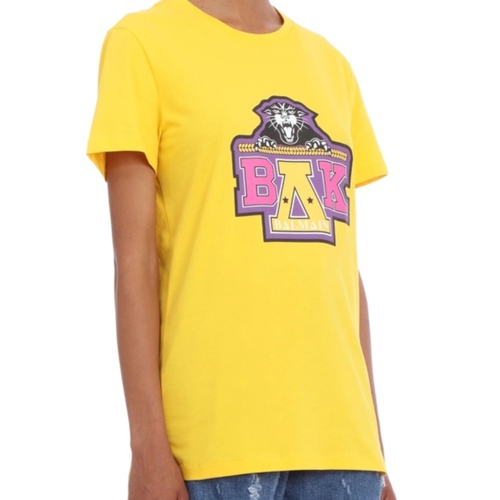 Balmain x Beyoncé Coachella Yellow Graphic Cotton T-shirt Limited Edition Size S